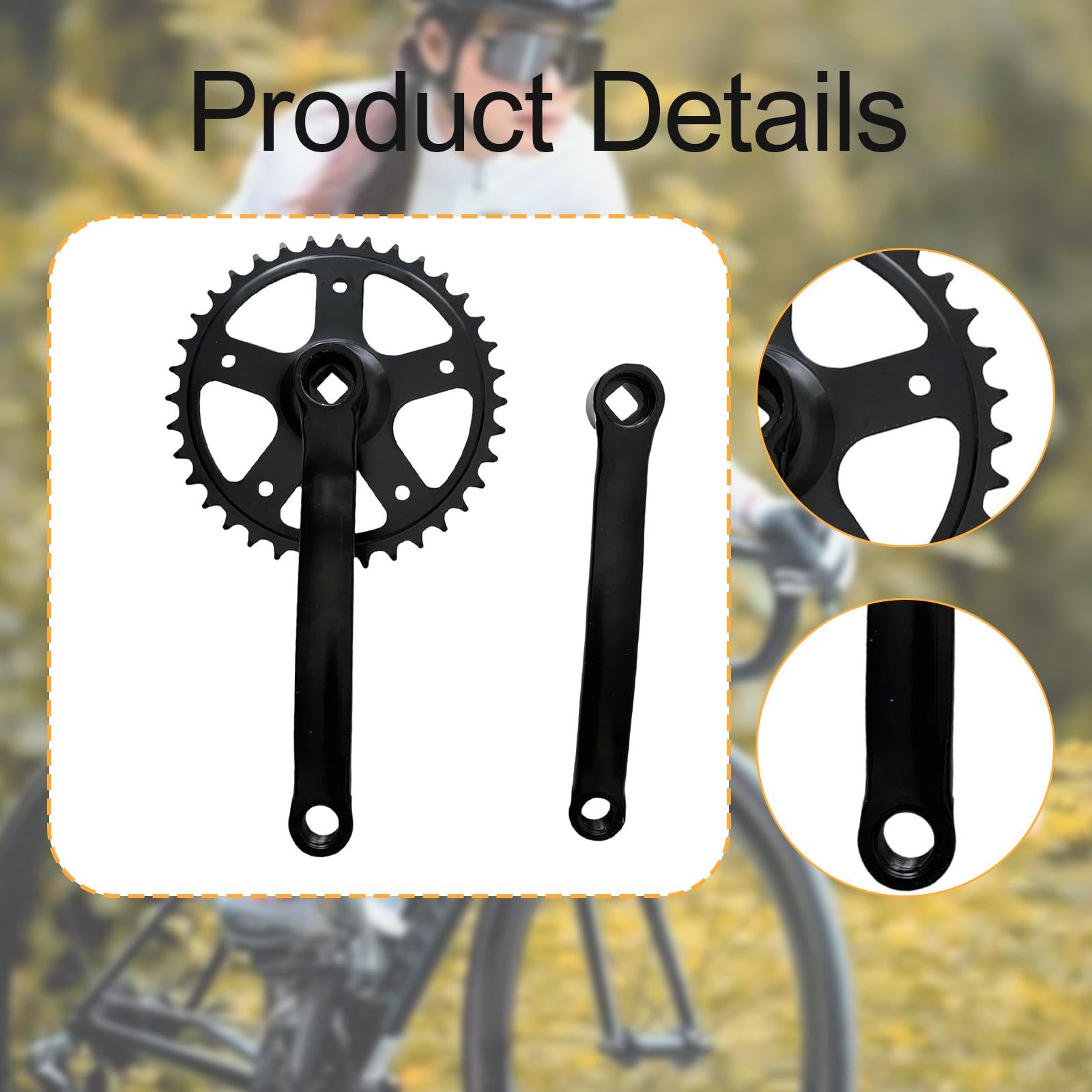 Amazon | Tdoutop 36T 自転車クランクセット 鍛造クランク一体式